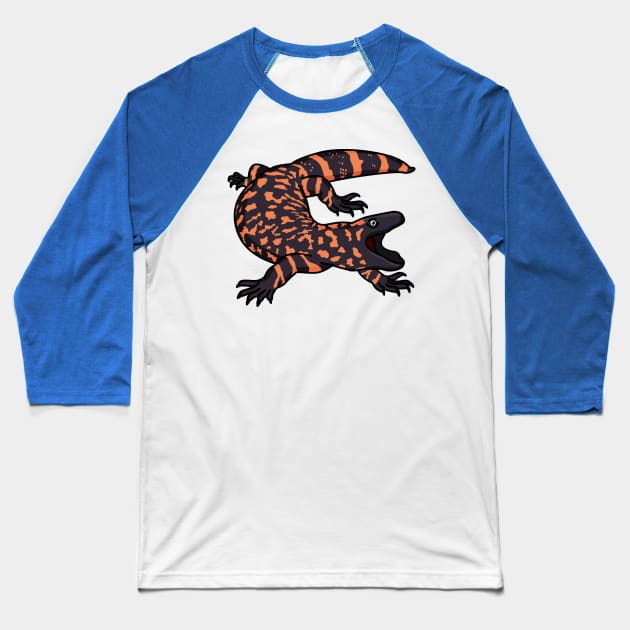 Hungry gila monster lizard cartoon illustration Baseball T-Shirt by Cartoons of fun